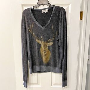 Wildfox Deer Vneck Sweatshirt-Medium!